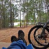 Resting after a bike ride. Descansando depois de passear de bicicleta. : Lake Bastrop South Shore